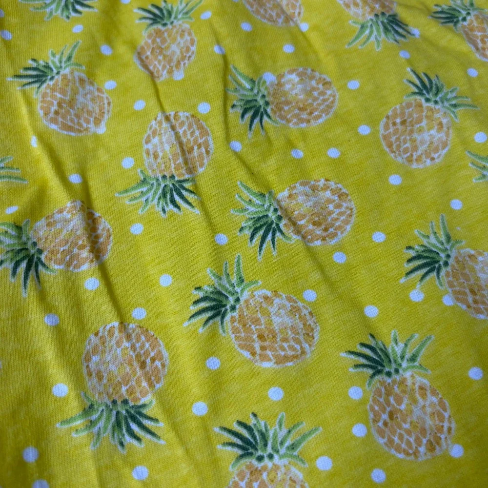 Cozee Corner Yellow Pineapple Polka Dot Cotton Lounge Pajama Shorts Womens‎ Med